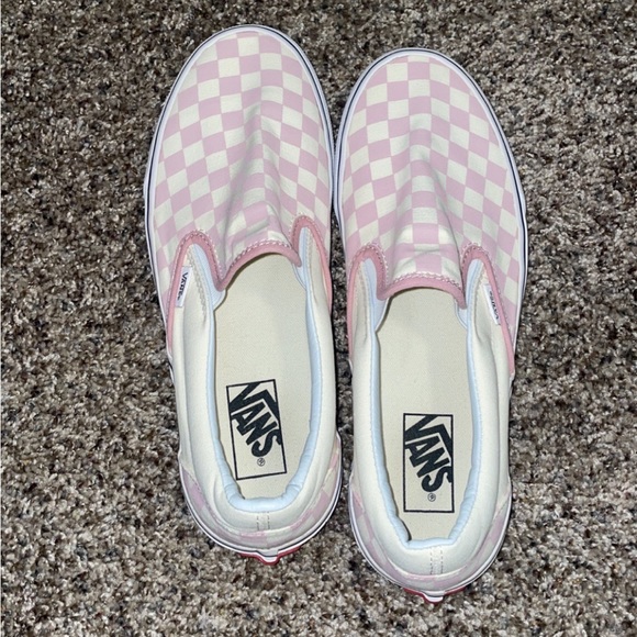 Vans Checkered Slip-Ons Pink/Cream Mens Size 9.5 - Picture 2 of 8